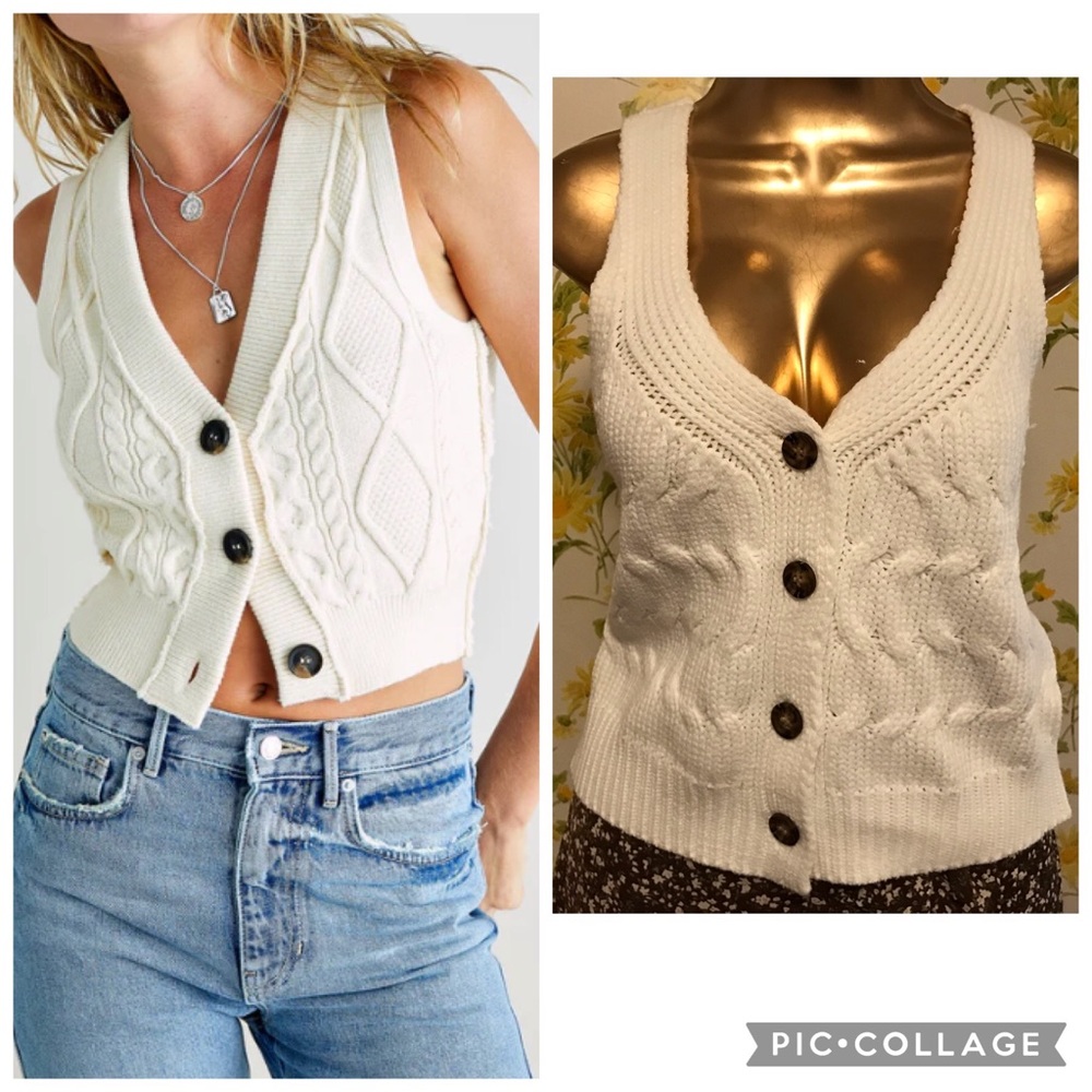 Sold! 🎈NWOT button through knitted vest in white size M